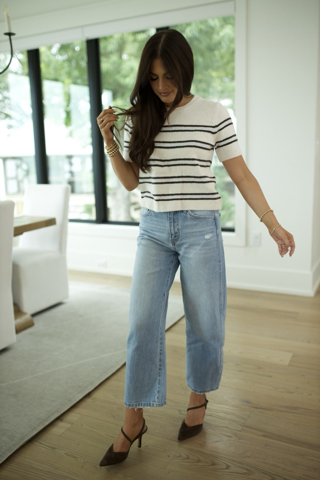 Gatewood Stripe Sweater - Light Oatmeal Heather