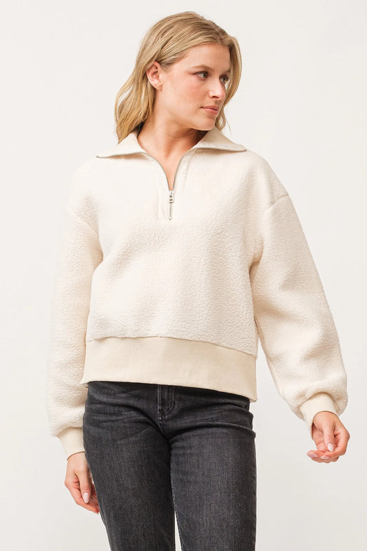 Briar Half Zip Sweater - Antique White