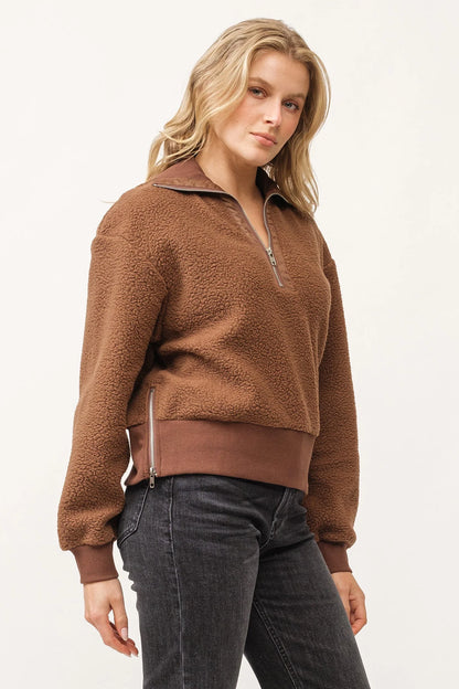 Briar Half Zip Sweater - Brown Bear