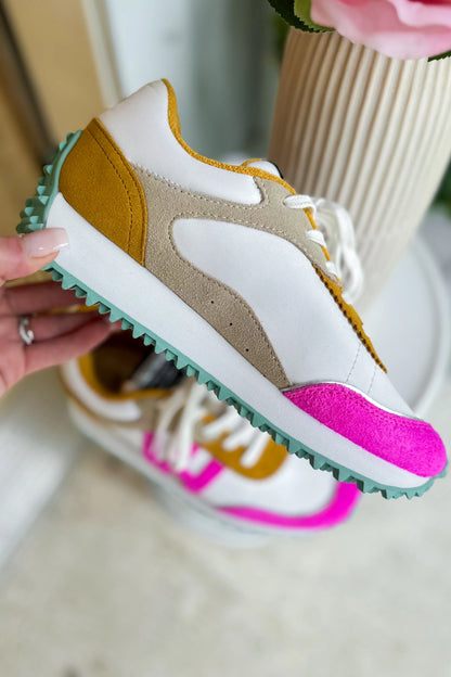 Vintage Havana - Cosmic 9 Sneaker - Mustard/Neon Pink