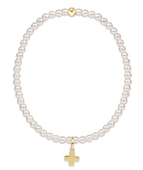 EGIRL - Classic Pearl 3mm Bracelet - Signature Cross