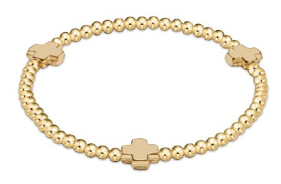 EGIRL - Signature Cross 3mm Gold Bracelet - Gold Cross