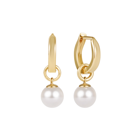 ENEWTON - Huggie Gold 0.5" Hoop - Classic Pearl 8mm Charm