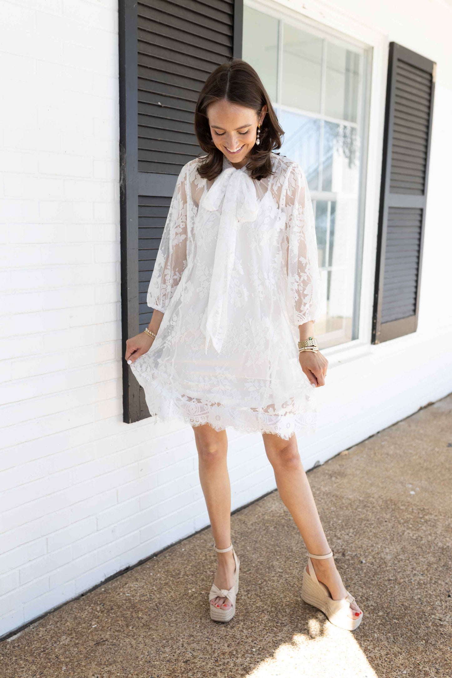 Chandler Floral Lace Mini Dress
