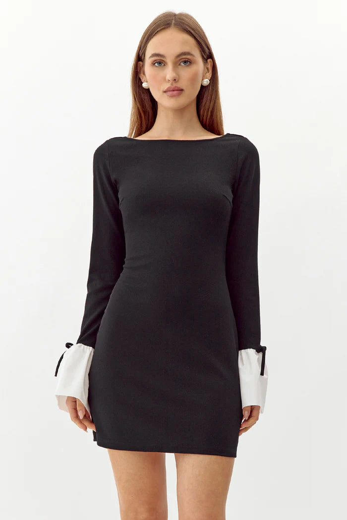 Vicki Contrast Cuff Mini Dress