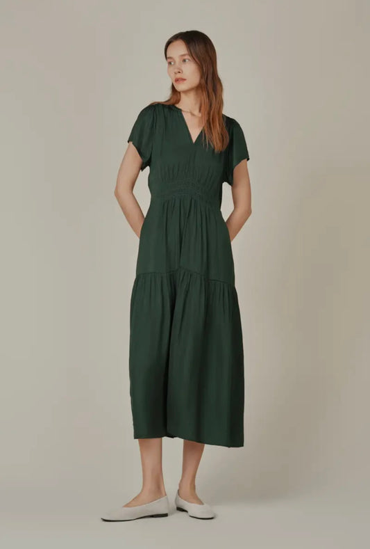 Esther Midi Dress - Deep Emerald