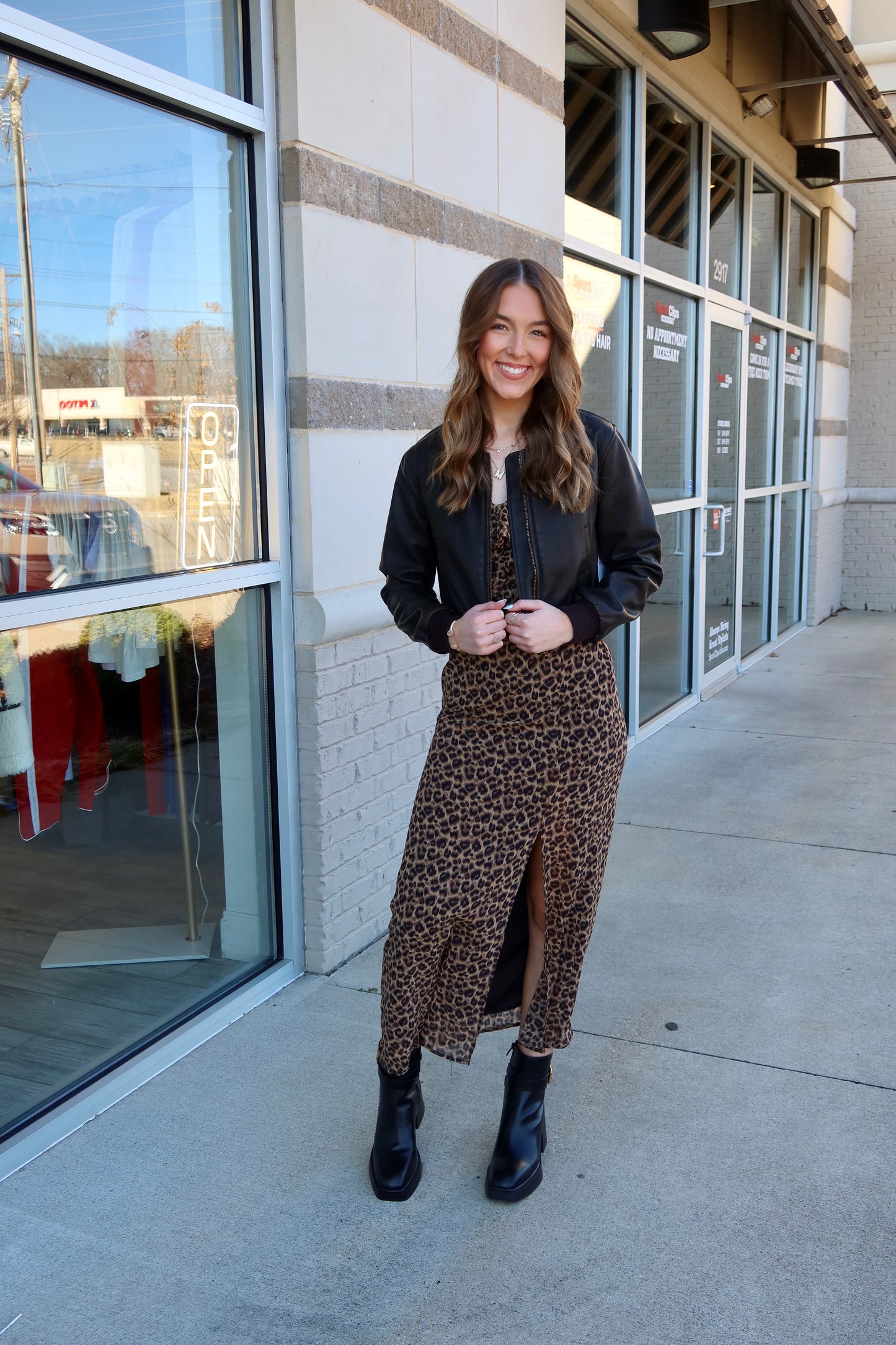 Be Fierce Leopard Tie Strap Maxi Dress