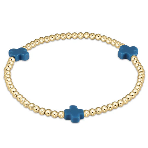 ENEWTON - Signature Cross Gold Pattern 3mm Bead Bracelet