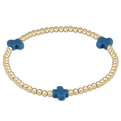 ENEWTON - Signature Cross Gold Pattern 3mm Bead Bracelet