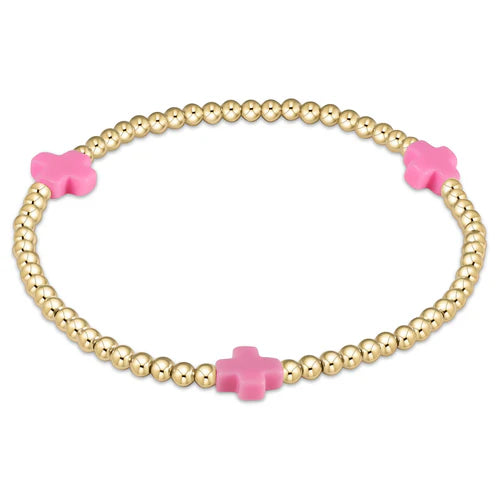 ENEWTON - Signature Cross Gold Pattern 3mm Bead Bracelet