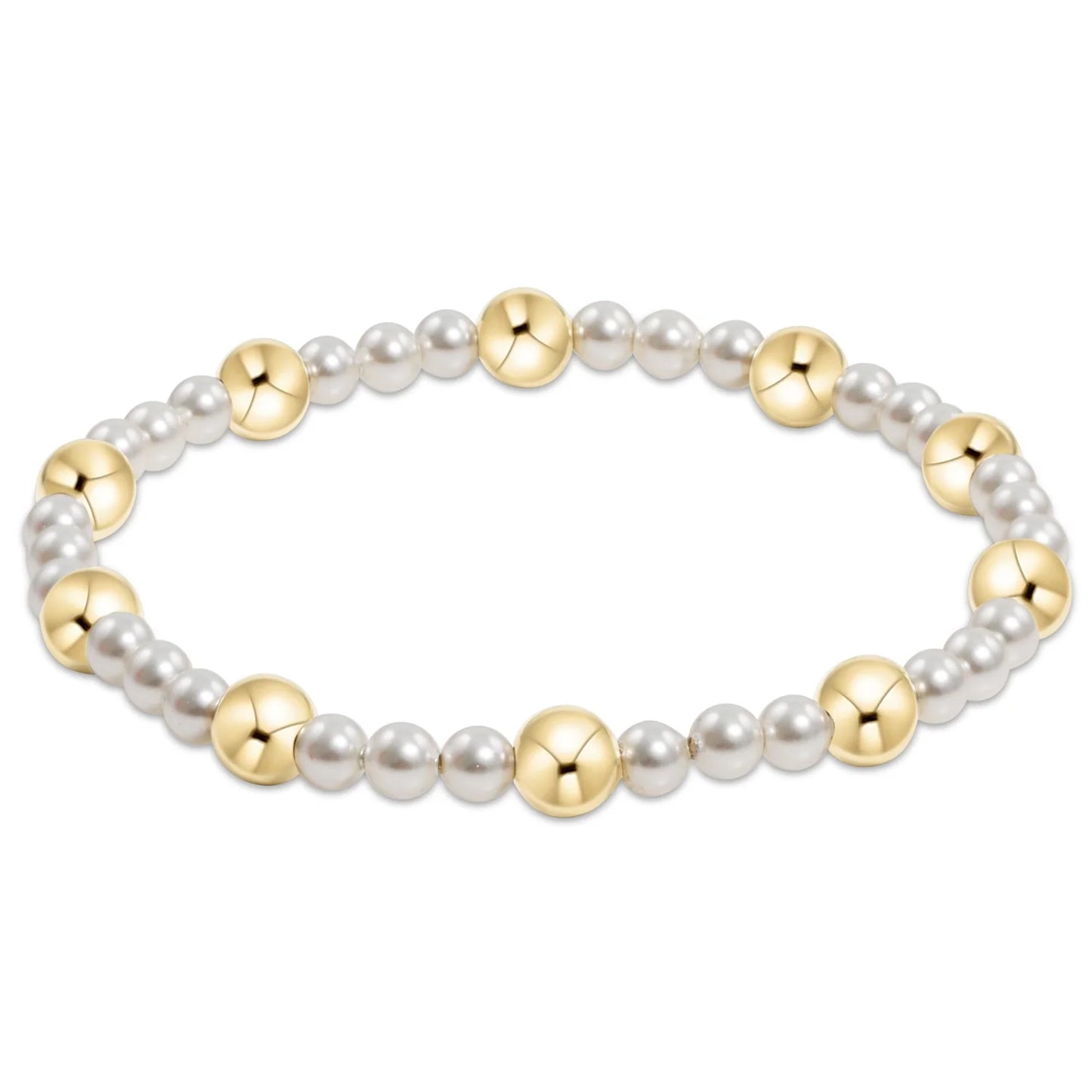 ENEWTON - Pearl Sincerity Pattern 4mm Bead Bracelet - 6mm Gold