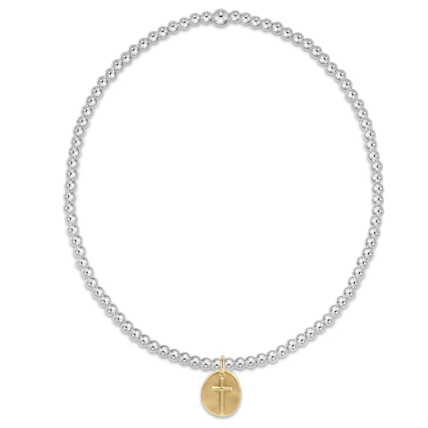 ENEWTON - 17" CHOKER CLASSIC STERLING MIXED METAL 2MM BEAD - INSPIRE SMALL GOLD CHARM
