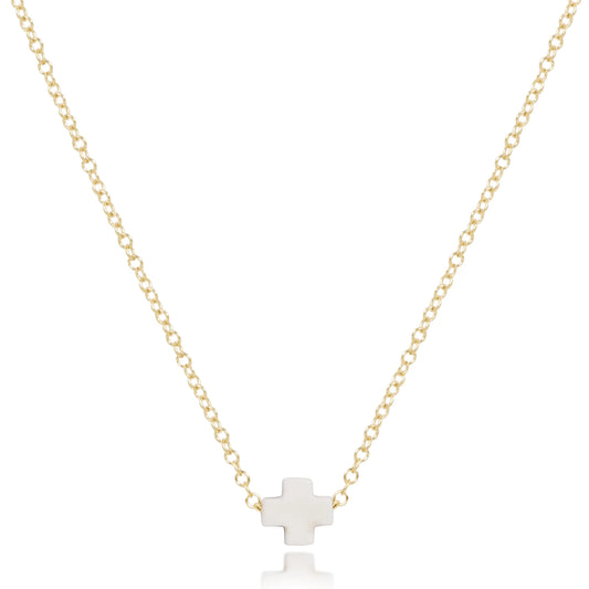 16" NECKLACE GOLD - SIGNATURE CROSS SMALL GOLD (Colors)