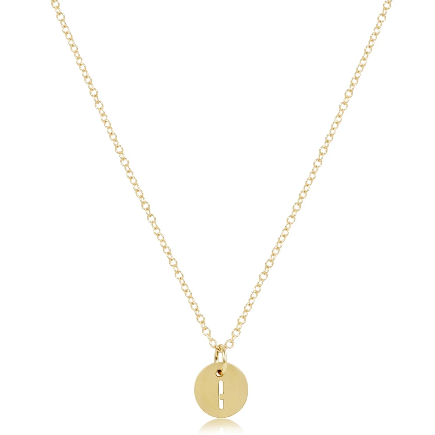 16" Necklace Gold - Respect Small Gold Disc - Letters