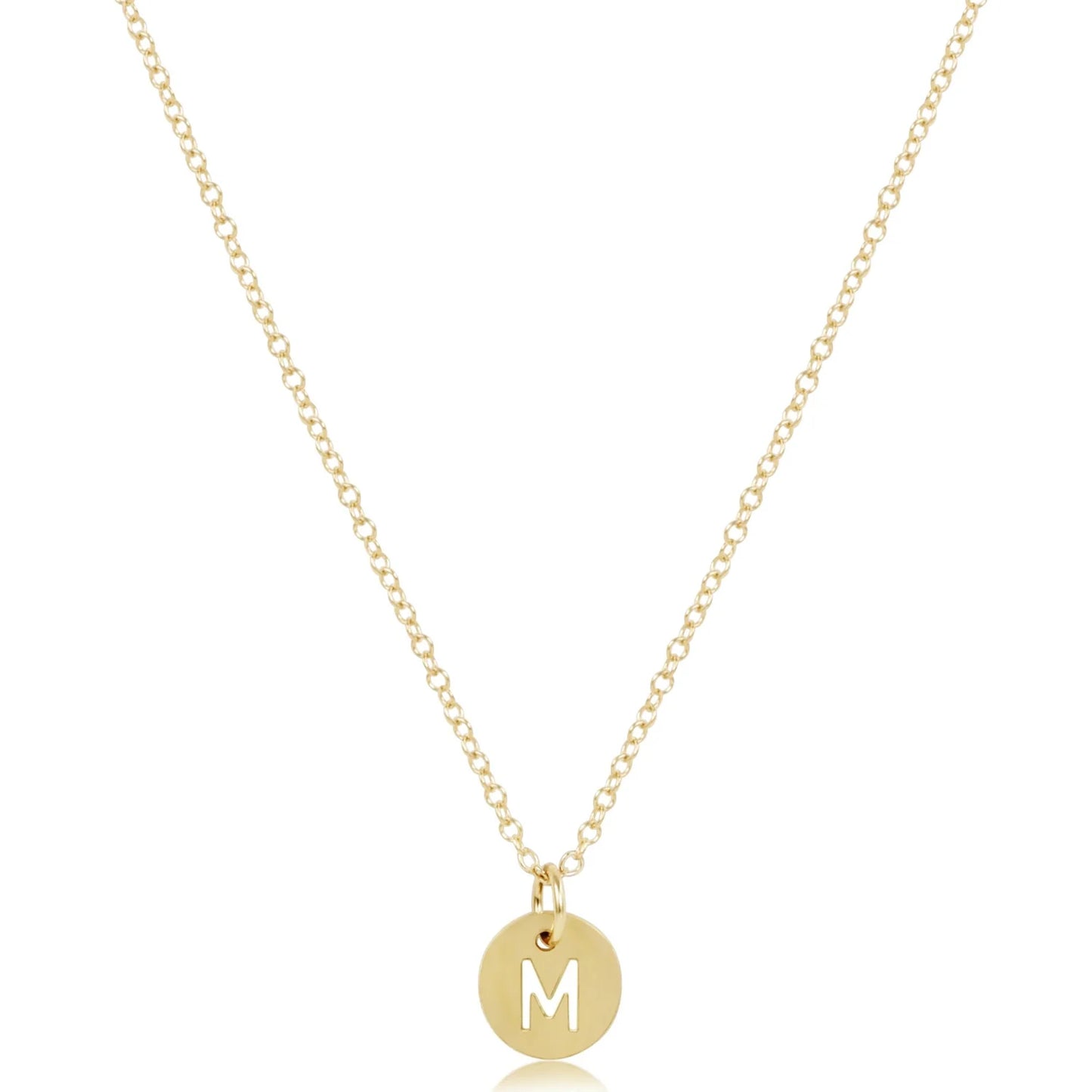 16" Necklace Gold - Respect Small Gold Disc - Letters