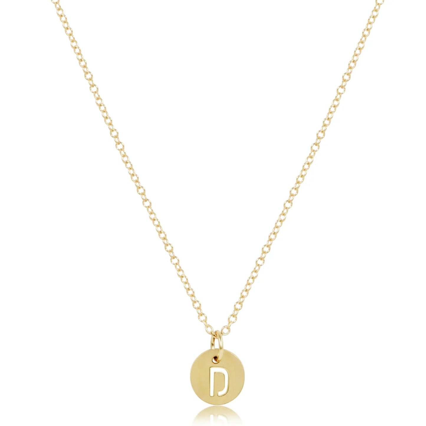 16" Necklace Gold - Respect Small Gold Disc - Letters