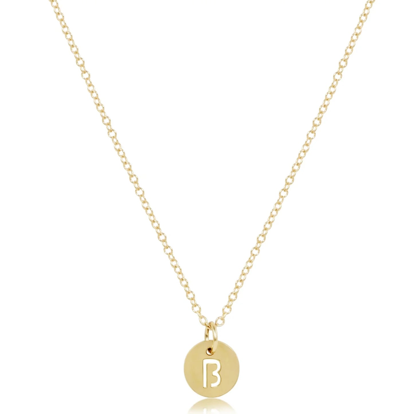 16" Necklace Gold - Respect Small Gold Disc - Letters