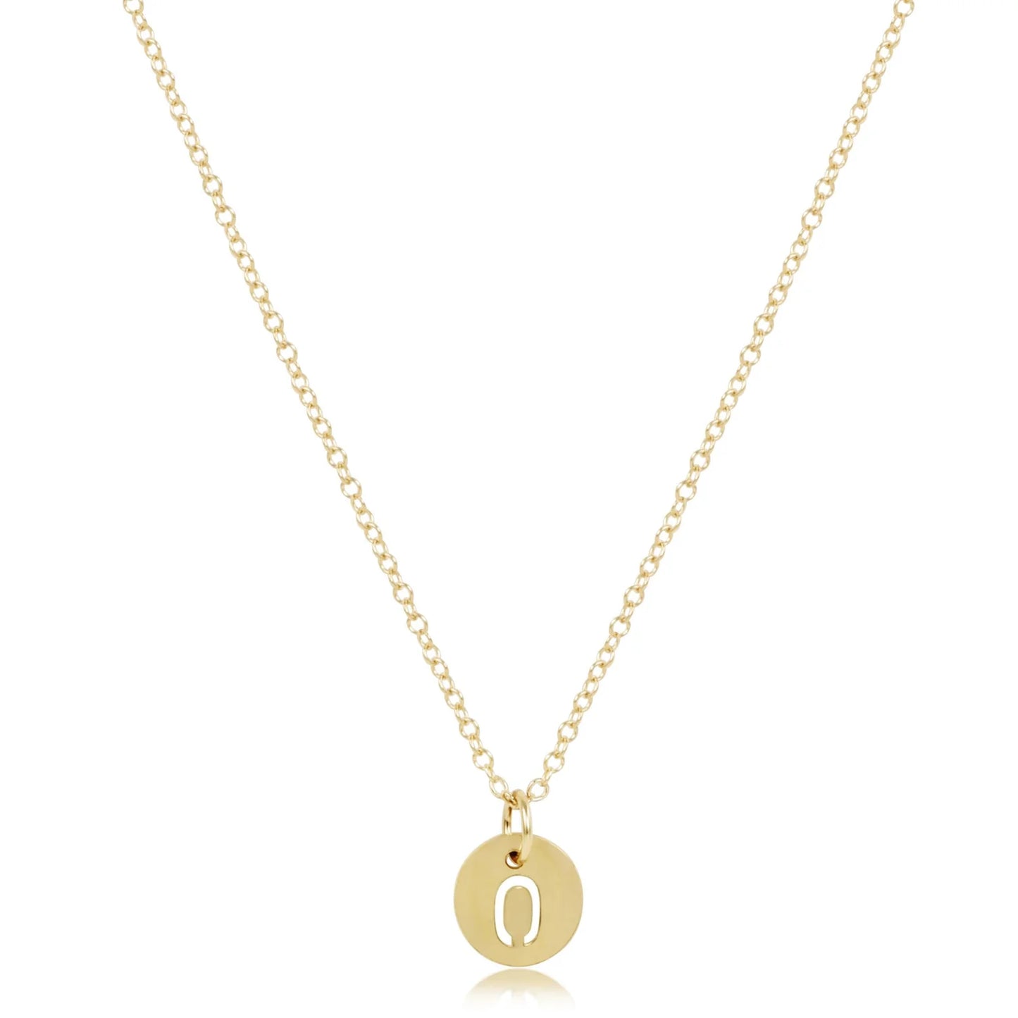 16" Necklace Gold - Respect Small Gold Disc - Letters