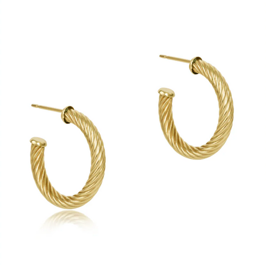ENEWTON - Round Gold 0.5" Post Hoop - 4mm - Textured Twist