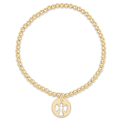 Enewton Extends - Classic Gold 3mm Bead Bracelet - Guardian Angel Gold Disc
