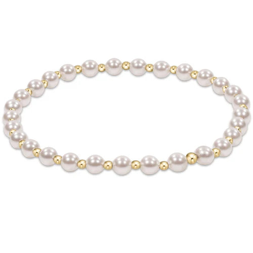 ENEWTON EXTENDS - CLASSIC GRATEFUL PATTERN 4MM BEAD BRACELET - PEARL