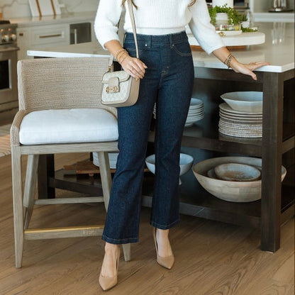 SPANX - Cropped Kick Flare Jean - Raw Indigo